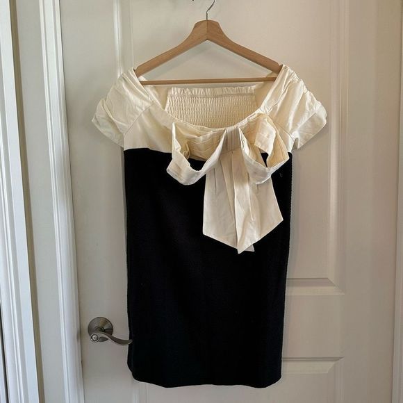 NWOT Anthropologie Maeve Bow Colorblocked Shift Mini Dress - Picture 5 of 14